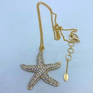 Amrita Singh Austrian Crystal Starfish Necklace Goldtone